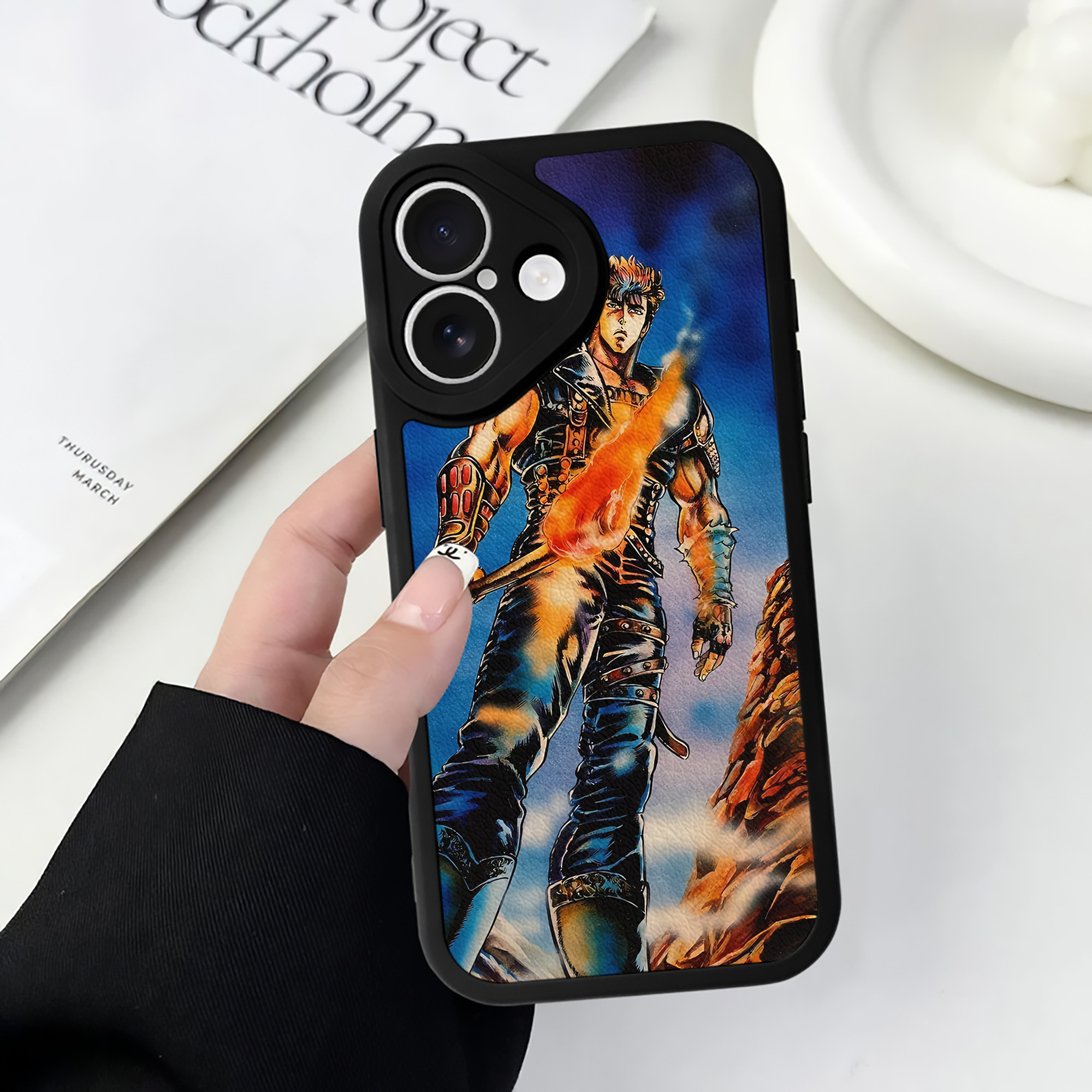 （画像用） 北斗の拳 Fist of the North Star 【iPhone 16シリーズ対応】シリコンスマホケース（レザー調） 材質：シリコン